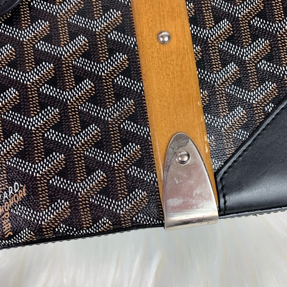 Goyard Saigon MM Black Coated Canvas Satchel - Picture 5 of 16